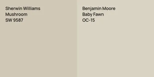 SW 9587 Mushroom vs OC-15 Baby Fawn