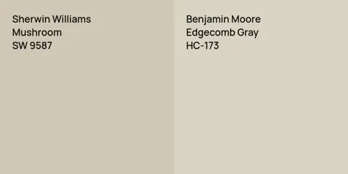 SW 9587 Mushroom vs HC-173 Edgecomb Gray