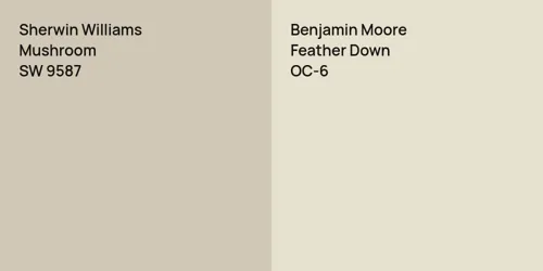 SW 9587 Mushroom vs OC-6 Feather Down