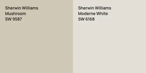 SW 9587 Mushroom vs SW 6168 Moderne White