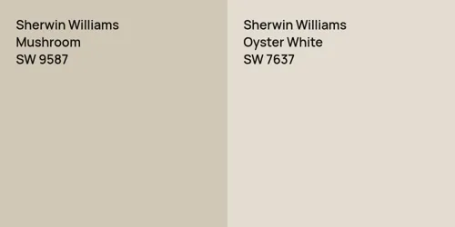 SW 9587 Mushroom vs SW 7637 Oyster White