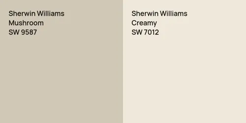 SW 9587 Mushroom vs SW 7012 Creamy