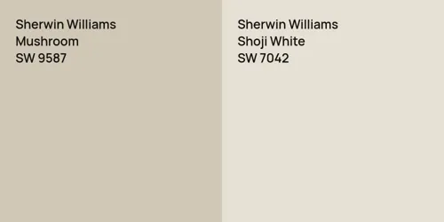 SW 9587 Mushroom vs SW 7042 Shoji White