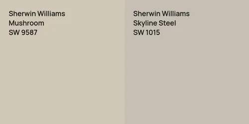 SW 9587 Mushroom vs SW 1015 Skyline Steel