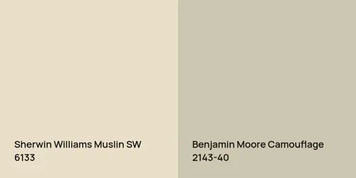 SW 6133 Muslin vs 2143-40 Camouflage