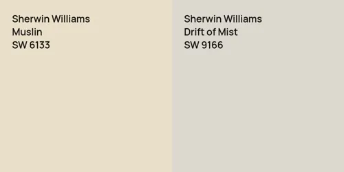 SW 6133 Muslin vs SW 9166 Drift of Mist