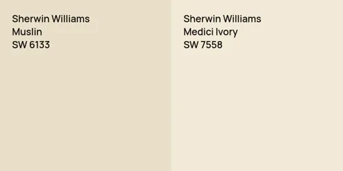 SW 6133 Muslin vs SW 7558 Medici Ivory