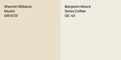 SW 6133 Muslin vs OC-45 Swiss Coffee