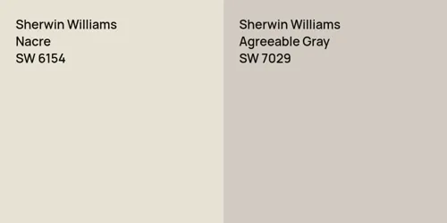 SW 6154 Nacre vs SW 7029 Agreeable Gray