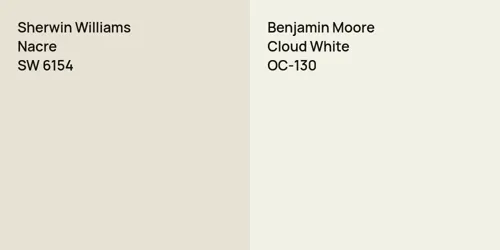 SW 6154 Nacre vs OC-130 Cloud White