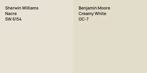 SW 6154 Nacre vs OC-7 Creamy White