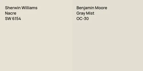 SW 6154 Nacre vs OC-30 Gray Mist