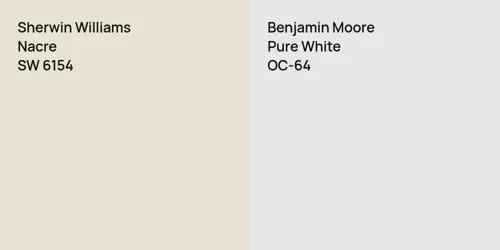 SW 6154 Nacre vs OC-64 Pure White