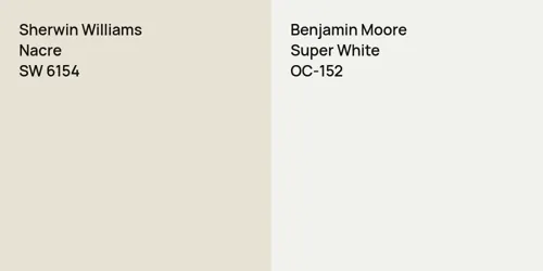 SW 6154 Nacre vs OC-152 Super White