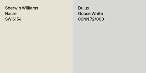 SW 6154 Nacre vs 00NN 72/000 Goose White