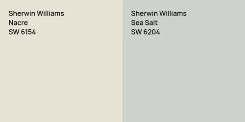 SW 6154 Nacre vs SW 6204 Sea Salt