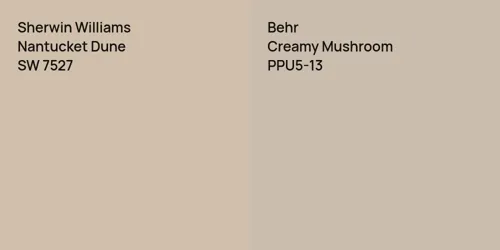 SW 7527 Nantucket Dune vs PPU5-13 Creamy Mushroom