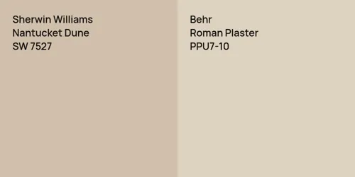 SW 7527 Nantucket Dune vs PPU7-10 Roman Plaster