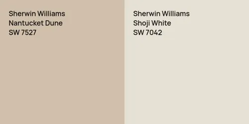 SW 7527 Nantucket Dune vs SW 7042 Shoji White