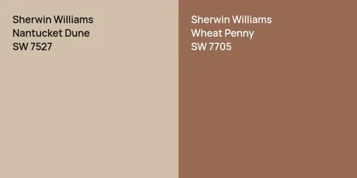 SW 7527 Nantucket Dune vs SW 7705 Wheat Penny