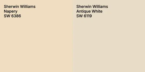 SW 6386 Napery vs SW 6119 Antique White