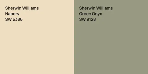 SW 6386 Napery vs SW 9128 Green Onyx