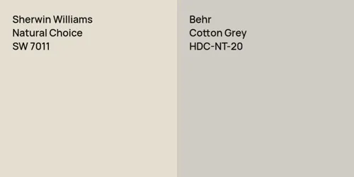 SW 7011 Natural Choice vs HDC-NT-20 Cotton Grey