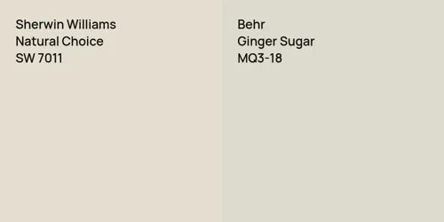 SW 7011 Natural Choice vs MQ3-18 Ginger Sugar