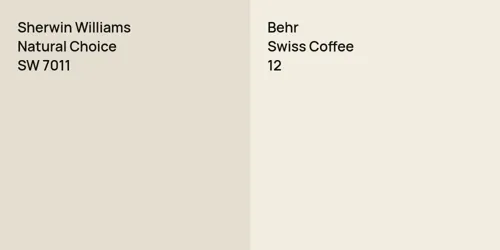 SW 7011 Natural Choice vs 12 Swiss Coffee