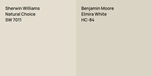 SW 7011 Natural Choice vs HC-84 Elmira White