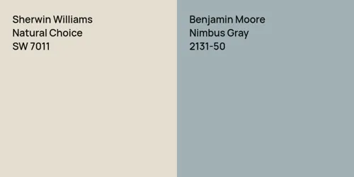 SW 7011 Natural Choice vs 2131-50 Nimbus Gray