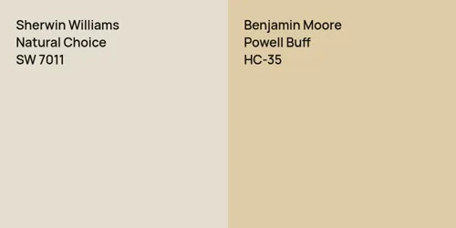 SW 7011 Natural Choice vs HC-35 Powell Buff