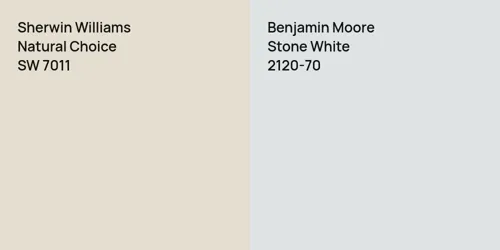 SW 7011 Natural Choice vs 2120-70 Stone White