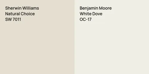 SW 7011 Natural Choice vs OC-17 White Dove