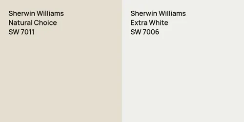 SW 7011 Natural Choice vs SW 7006 Extra White