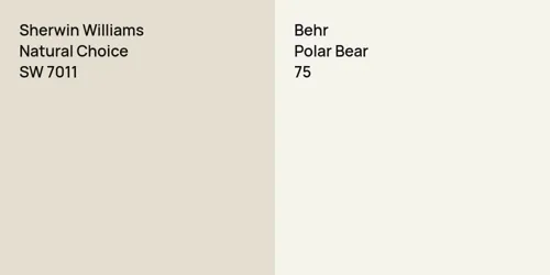 SW 7011 Natural Choice vs 75 Polar Bear