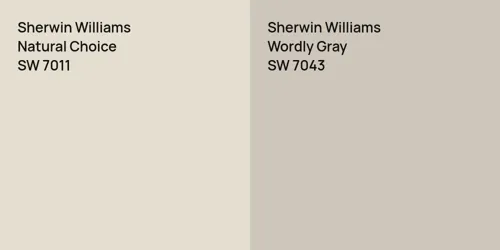 SW 7011 Natural Choice vs SW 7043 Wordly Gray