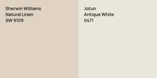 SW 9109 Natural Linen vs 0471 Antique White