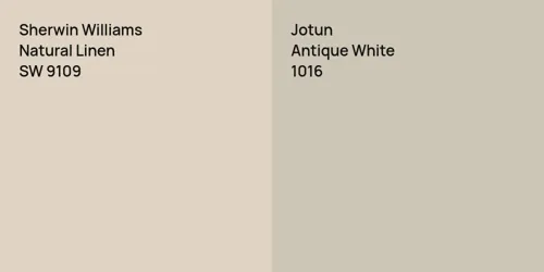 SW 9109 Natural Linen vs 1016 Antique White