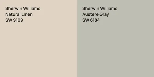 SW 9109 Natural Linen vs SW 6184 Austere Gray