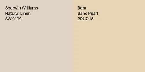 SW 9109 Natural Linen vs PPU7-18 Sand Pearl