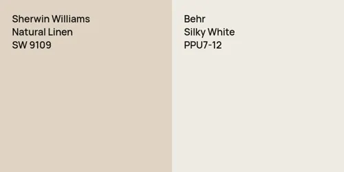 SW 9109 Natural Linen vs PPU7-12 Silky White