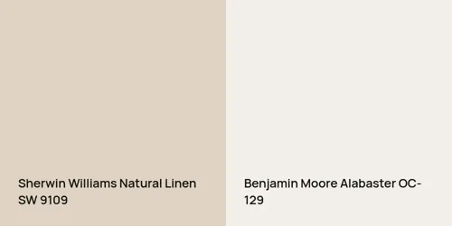 SW 9109 Natural Linen vs OC-129 Alabaster