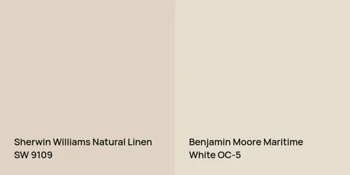 SW 9109 Natural Linen vs OC-5 Maritime White