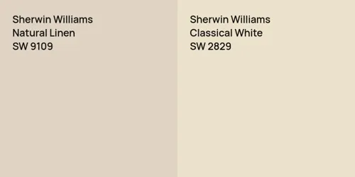 SW 9109 Natural Linen vs SW 2829 Classical White