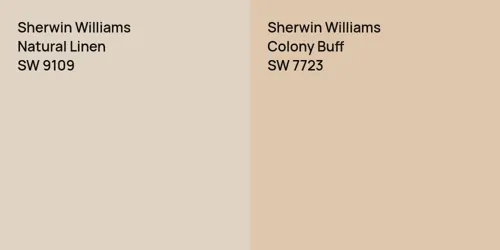 SW 9109 Natural Linen vs SW 7723 Colony Buff