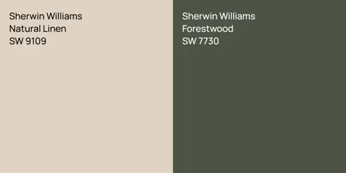 SW 9109 Natural Linen vs SW 7730 Forestwood