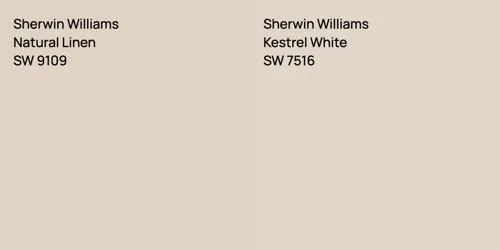 SW 9109 Natural Linen vs SW 7516 Kestrel White