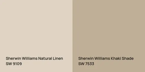 SW 9109 Natural Linen vs SW 7533 Khaki Shade