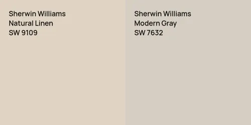 SW 9109 Natural Linen vs SW 7632 Modern Gray